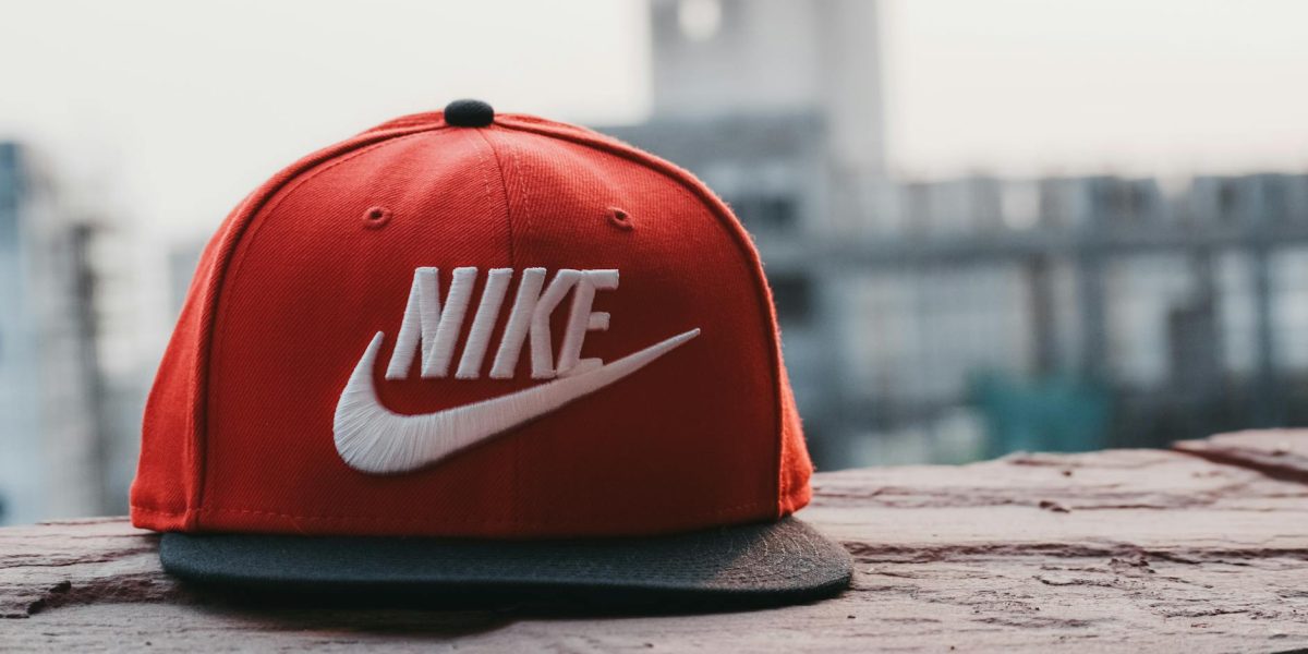 red and black nike fitted cap